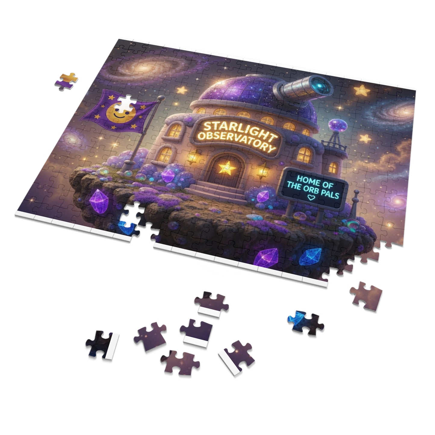 Starlight Observatory Jigsaw Puzzle with Tin – Fantasy Space Scene | OrbPals
