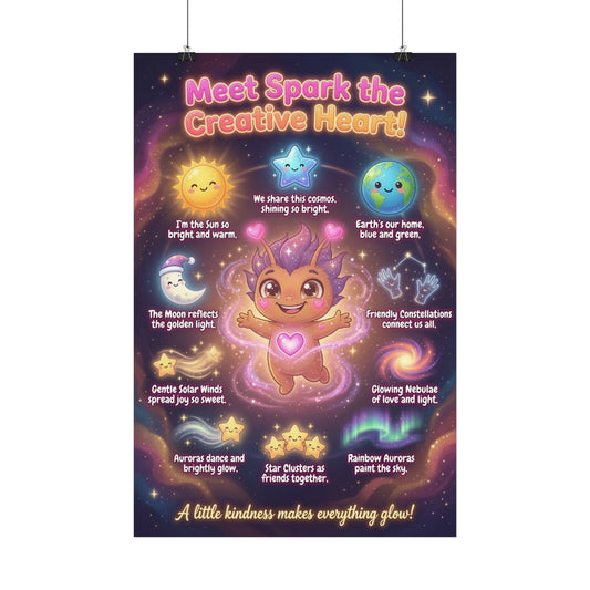 Spark the Creative Heart Satin Poster – Kindness Trait Buddy