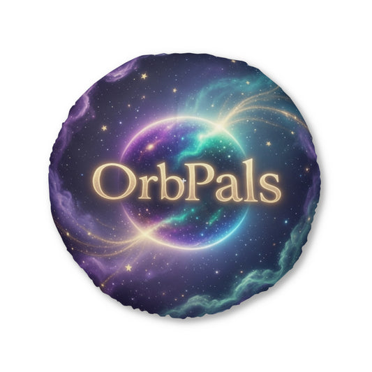 OrbPals Cosmic Round Floor Pillow – Tufted Galaxy Cushion