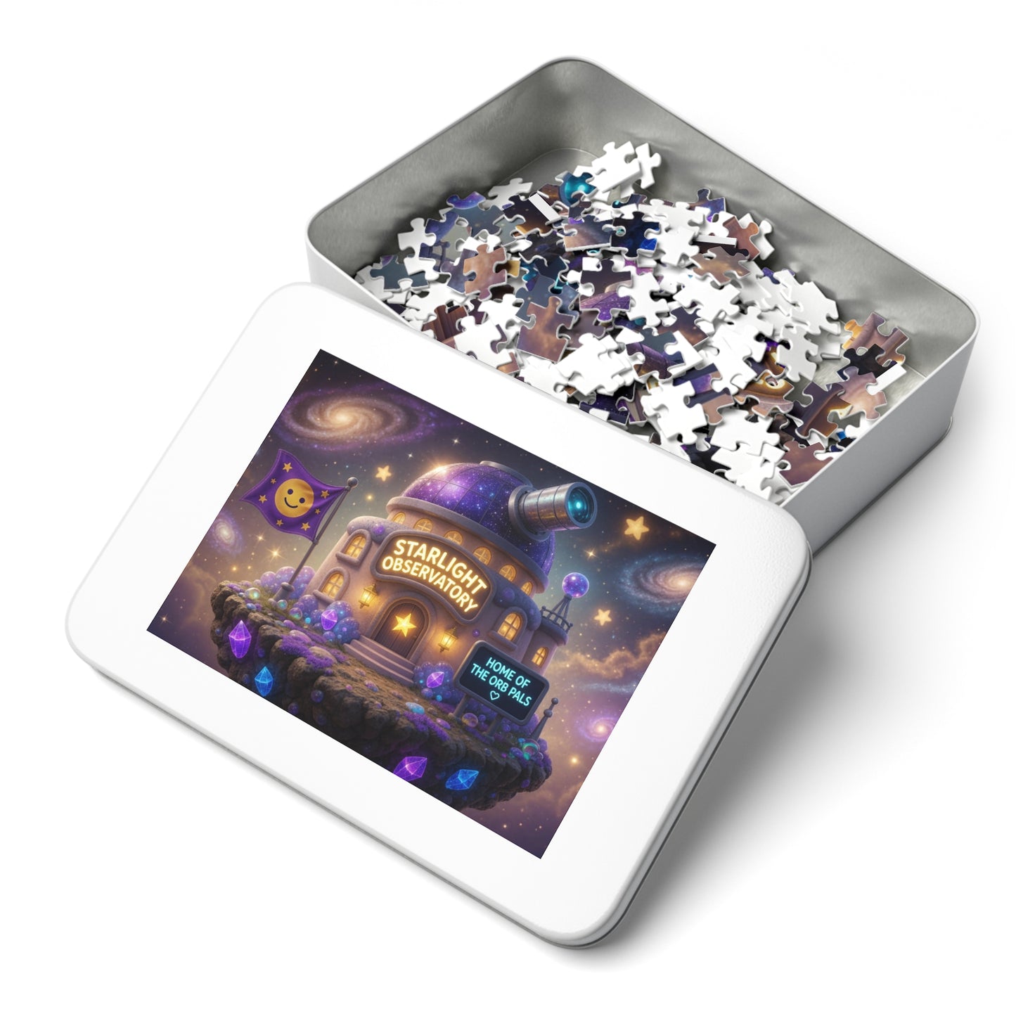 Starlight Observatory Jigsaw Puzzle with Tin – Fantasy Space Scene | OrbPals