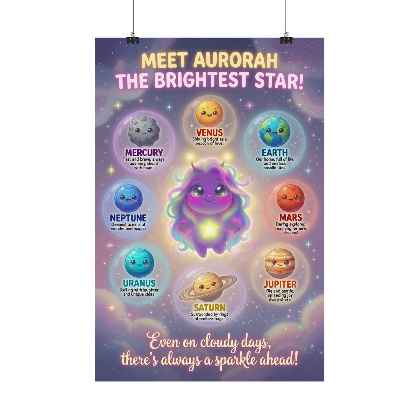 Aurorah the Brightest Star Satin Poster – Hope Trait Buddy