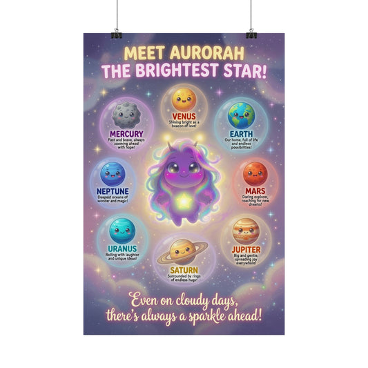 Aurorah the Brightest Star Satin Poster – Hope Trait Buddy