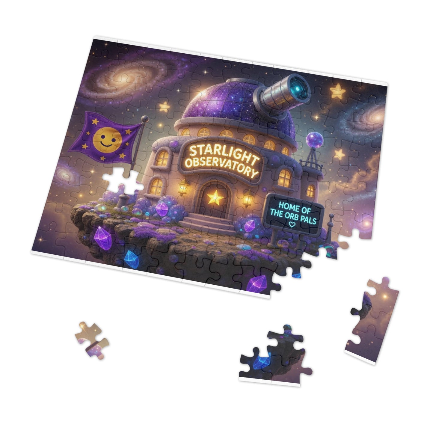 Starlight Observatory Jigsaw Puzzle with Tin – Fantasy Space Scene | OrbPals
