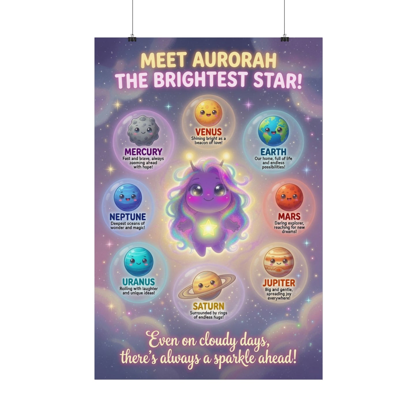 Aurorah the Brightest Star Satin Poster – Hope Trait Buddy
