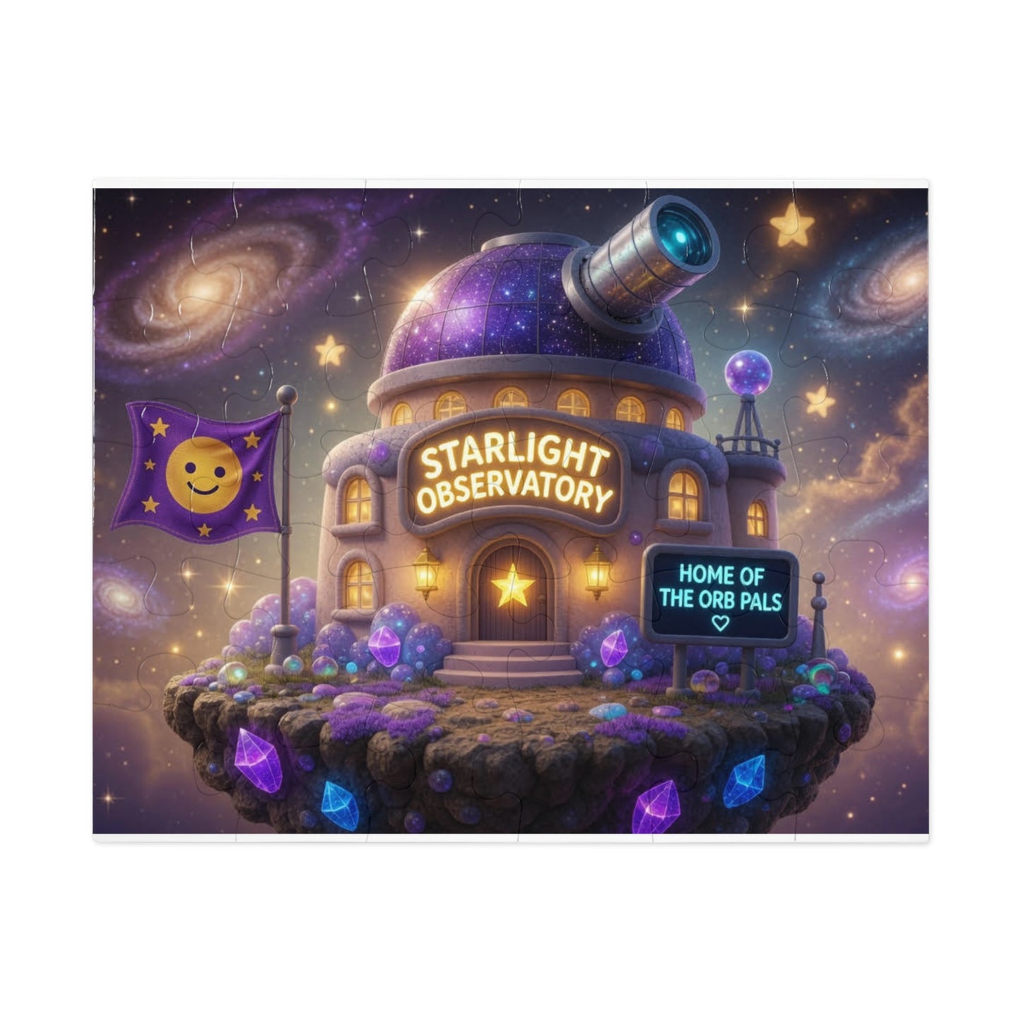 Starlight Observatory Jigsaw Puzzle with Tin – Fantasy Space Scene | OrbPals