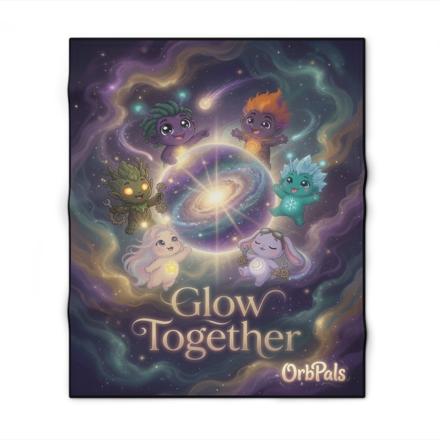 Glow Together Throw Blanket – Cute OrbPals Galaxy Plush Blanket